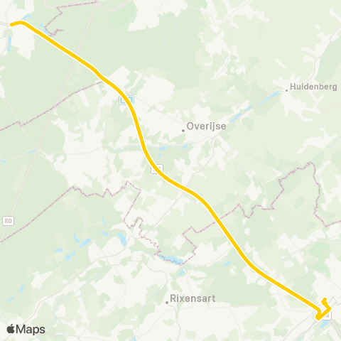 TEC Wavre Gare - Auderghem (Express) map
