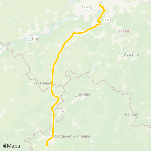 TEC Liège - Marche - Marloie map