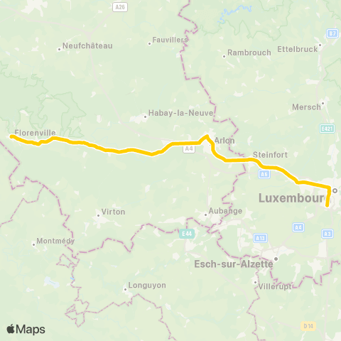 TEC Florenville - Luxembourg map