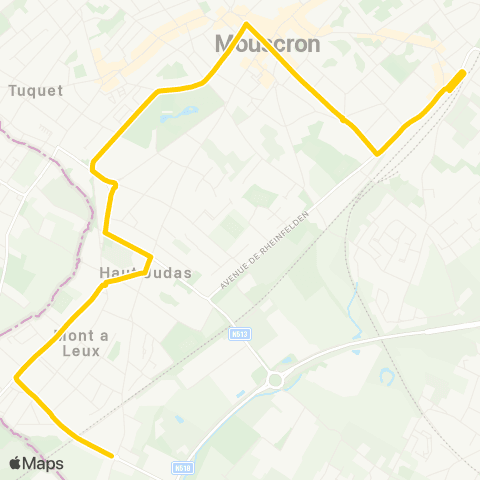 TEC Desserte de Mouscron / Moeskr. (SNCB - Chée Ballons) map