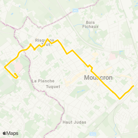 TEC Mouscr. / Moeskr.-Tourcoing ( Risqu. Tout-Hôp. Dron) map