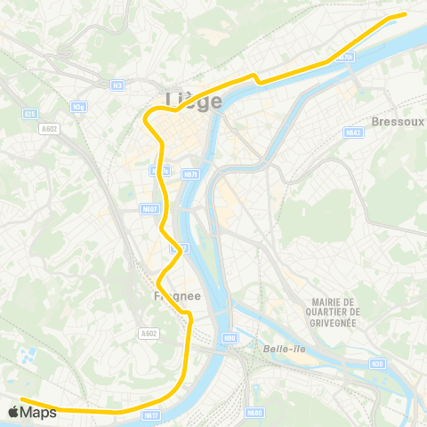TEC Coronmeuse / Expo - St-Lambert - Guillemins-Standard map