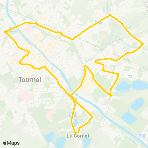 TEC Tournai City : Tournai - Warchin - Rumillies map
