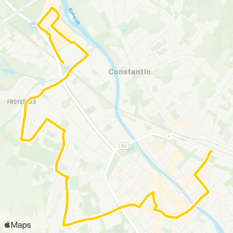 TEC Tournai City : Tournai - Froyennes (Zoning) map