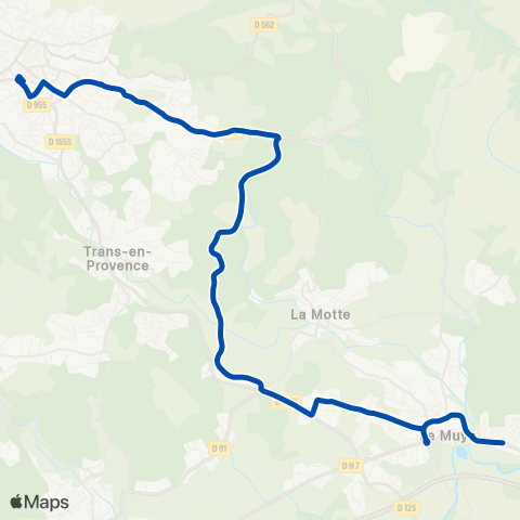 TEDbus L10 - le Muy - Draguignan map