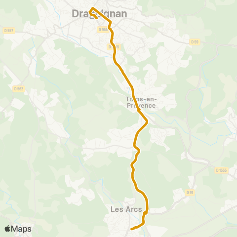 TEDbus L05 - les Arcs - Draguignan map