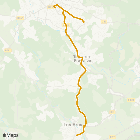 TEDbus Draguignan - les Arcs map