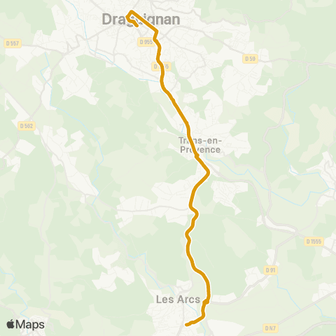 TEDbus Draguignan - les Arcs map