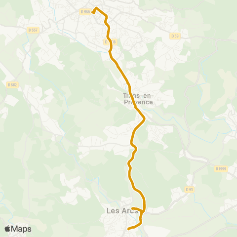 TEDbus Draguignan - les Arcs 07h45 map