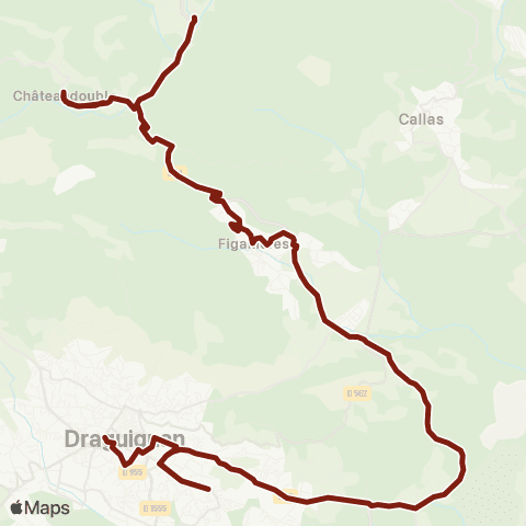 TEDbus Scolaire Montferrat - Châteaudouble - Figanières - Draguignan map
