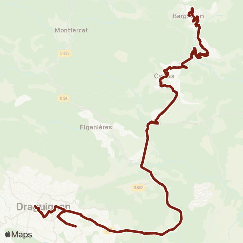 TEDbus Scolaire Claviers - Bargemon - Draguignan map