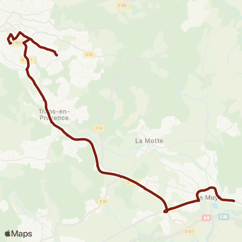 TEDbus Scolaire Le Muy - Trans - Draguignan map