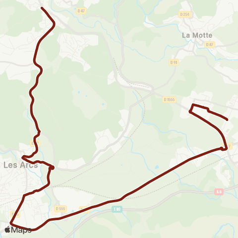 TEDbus Scolaire Les Arcs - le Muy map
