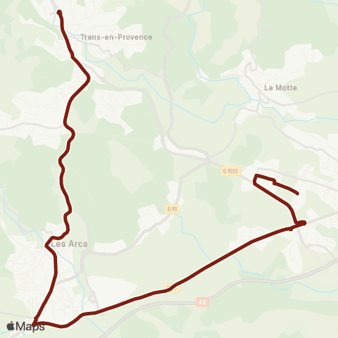 TEDbus Scolaire Trans - les Arcs - Lycée du Muy map