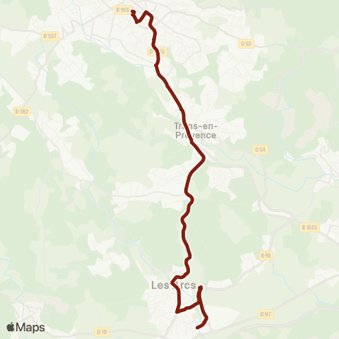 TEDbus Scolaire Callas-Draguignan + Draguignan - les Arcs map