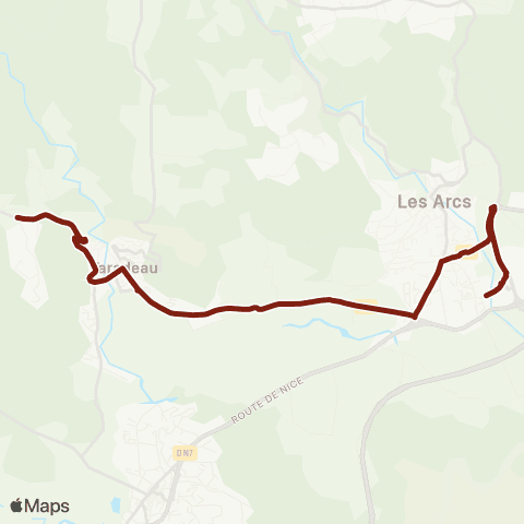TEDbus Scolaire Taradeau - les Arcs map