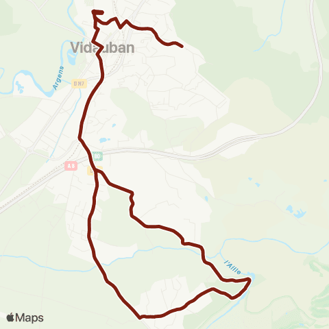 TEDbus Scolaire Vidauban - Rey d'Agneou map