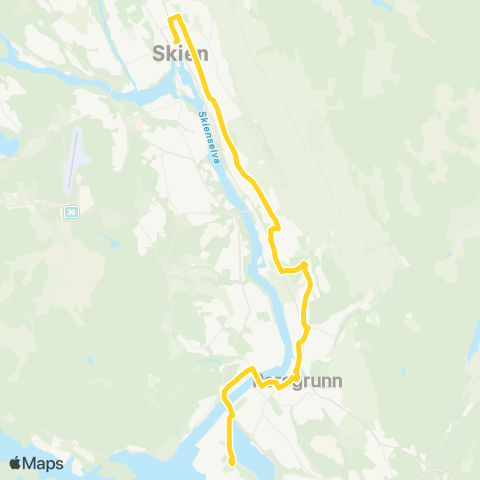 Farte Skien-Bølehøgda-Herøya map