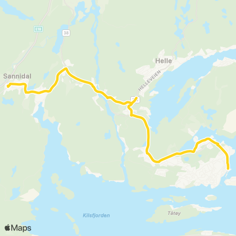 Farte Kragerø-Helle-Tangen map