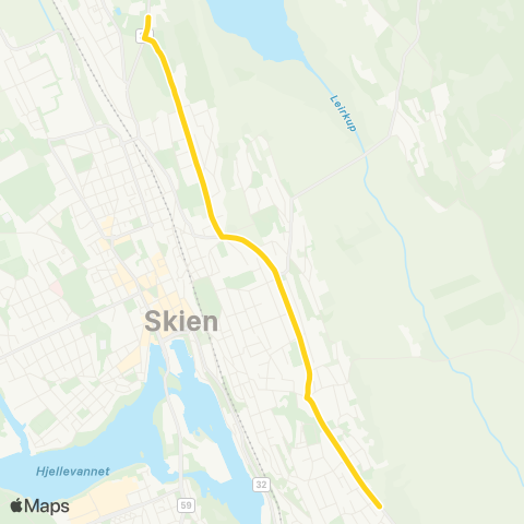 Farte Skien-Skauenvegen map