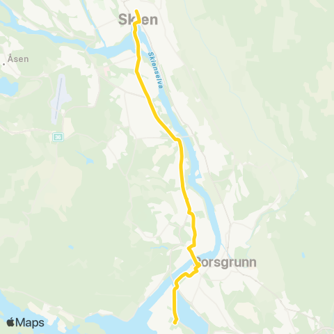 Farte Herøya-Nenset-Skien map