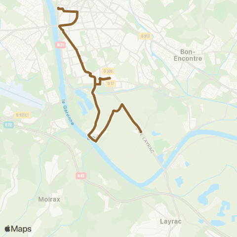 Tempo Layrac Pl. Salens - Ctre comm. Boé - Gare map