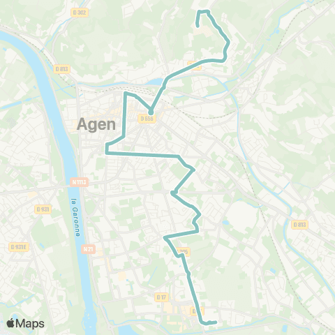 Tempo Hôp. - Gare - Préf. - Clinique Esquirol - Gardès (via Carnot) map