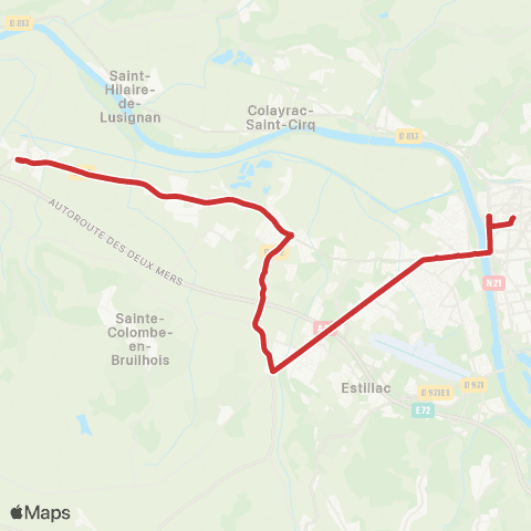 Tempo Ligne scolaire 407 map