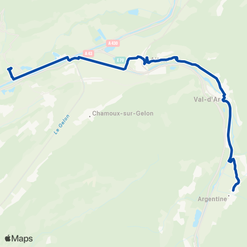 TER Auvergne-Rhône-Alpes St-Pierre d'Albigny - St-Jean-de-Maurienne map