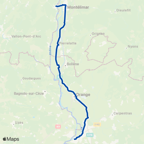 TER Auvergne-Rhône-Alpes Valence - Marseille map