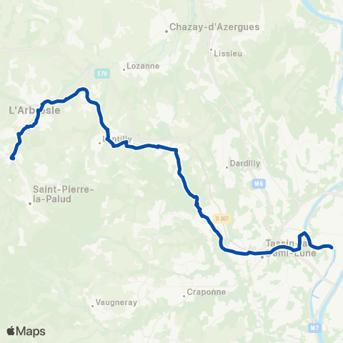 TER Auvergne-Rhône-Alpes Lyon Saint-Paul - Sain Bel map