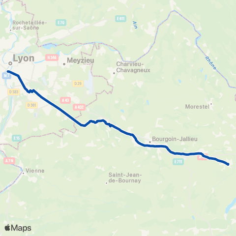 TER Auvergne-Rhône-Alpes Lyon Part Dieu - Grenoble map