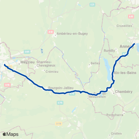 TER Auvergne-Rhône-Alpes Lyon Part Dieu - Annecy map