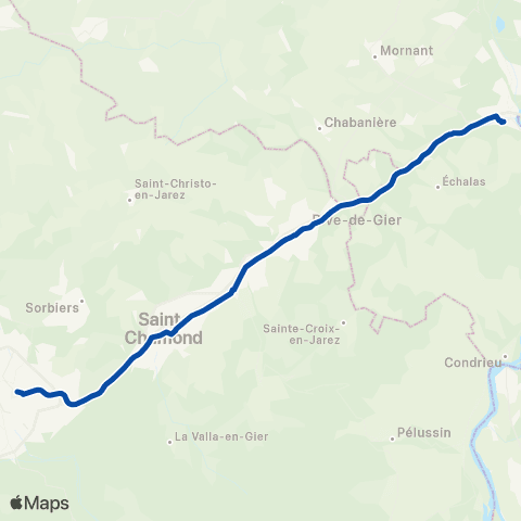 TER Auvergne-Rhône-Alpes Lyon Perrache - Firminy map