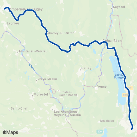 TER Auvergne-Rhône-Alpes Ambérieu - Chambery map