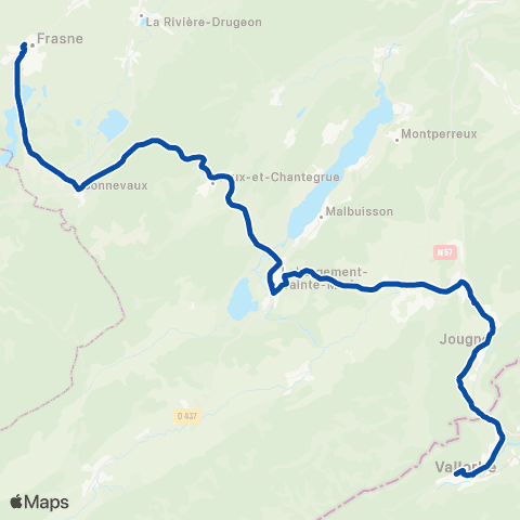 TER Mobigo (Bourgogne-Franche-Comté) Pontarlier - Vallorbe map