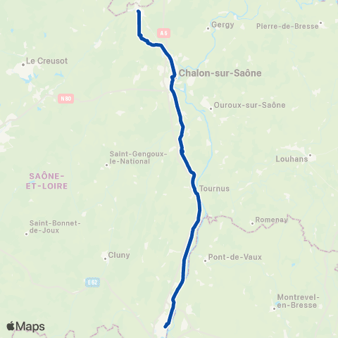 TER Mobigo (Bourgogne-Franche-Comté) Dijon - Mâcon map