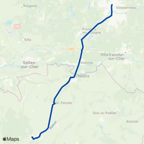 TER Rémi (Centre-Val de Loire) Salbris - Romorantin - Valençay - Luçay le Mâle map