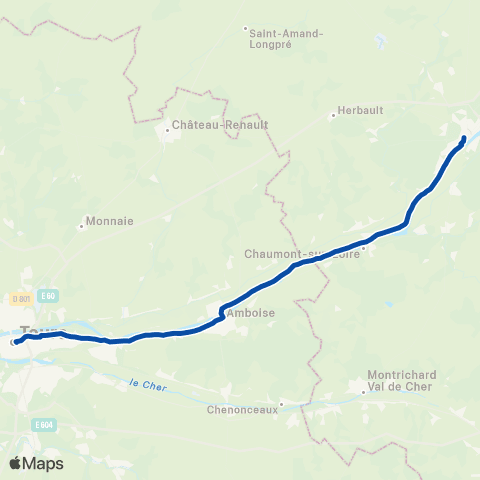 TER Rémi (Centre-Val de Loire) Orléans - Tours map
