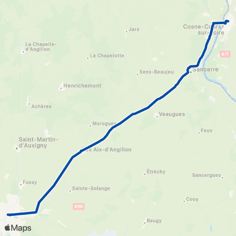 TER Rémi (Centre-Val de Loire) Paris - Bourges - Nevers map