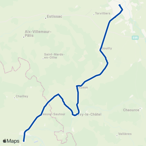 TER Fluo (Grand Est) Troyes - Laroche Migennes map