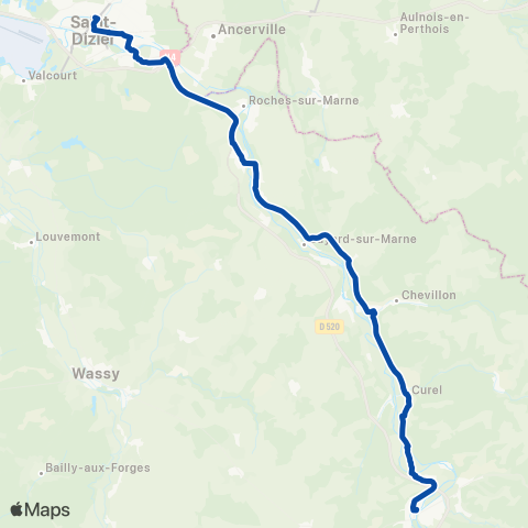 TER Fluo (Grand Est) St Dizier - Chaumont map