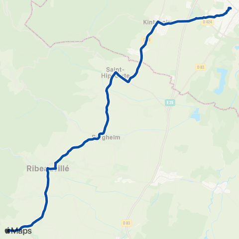 TER Fluo (Grand Est) Selestat - Ribeauville map