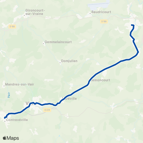 TER Fluo (Grand Est) Nancy - Vezelise - Mirecourt - Damblain map