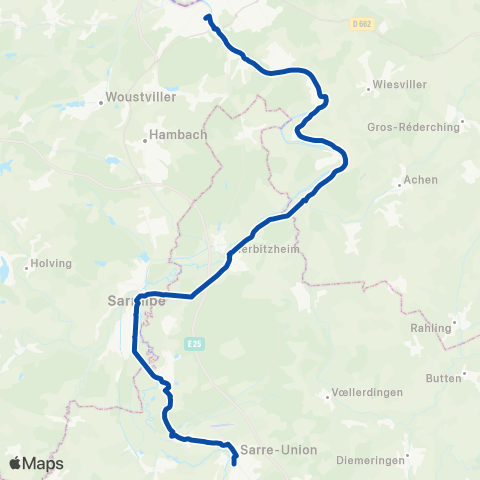 TER Fluo (Grand Est) Sarreguemines - Sarre-Union - Sarrebourg map