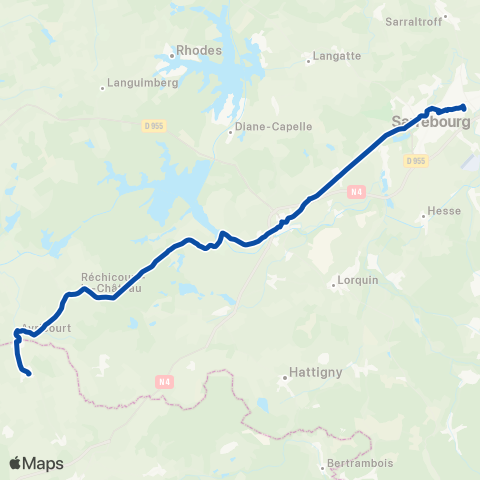 TER Fluo (Grand Est) Sarrebourg - Igney map