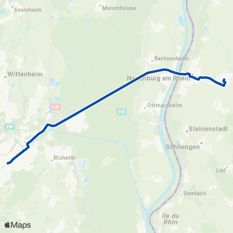 TER Fluo (Grand Est) Mulhouse - Fribourg map