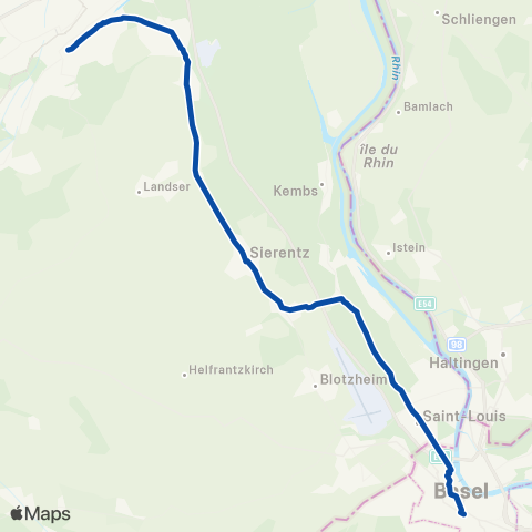 TER Fluo (Grand Est) Mulhouse - Bâle map