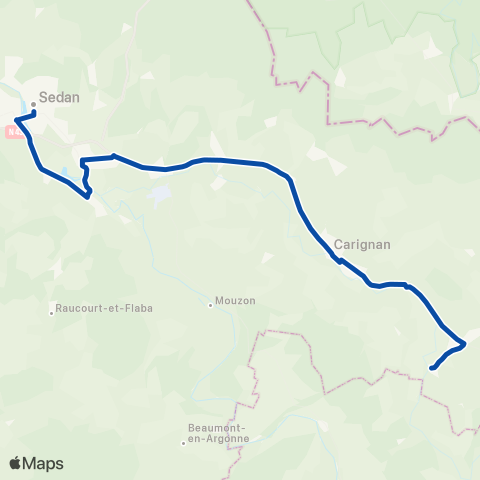 TER Fluo (Grand Est) Sedan - la Ferté sur Chiers map