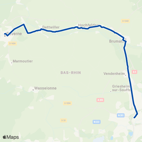 TER Fluo (Grand Est) Sarrebourg - Strasbourg - Sélestat map